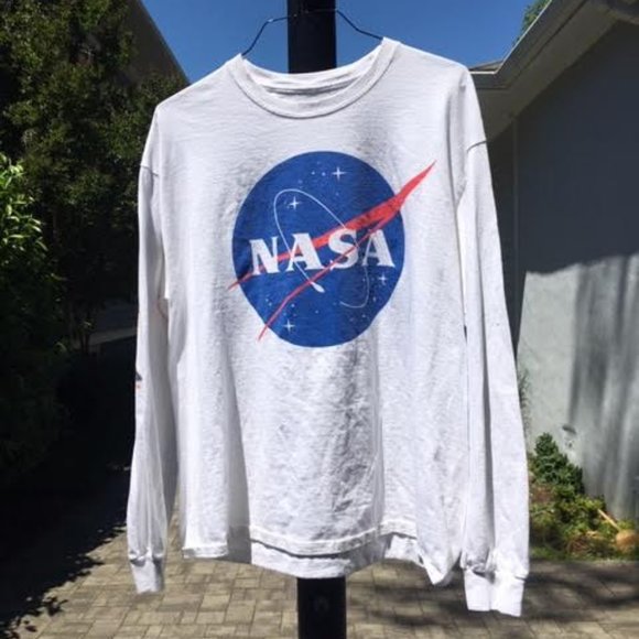 NASA Tops - NASA Logo White Long Sleeve T-Shirt Size S